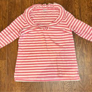 Crown & Ivy pink and white stripes shirt size Large